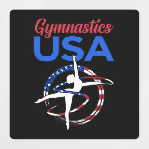 Étiquettes Gymnastique États-Unis Drapeau Gymnaste Gymnastiq