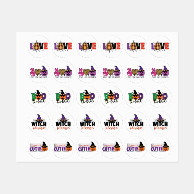 Étiquettes Halloween (Feuille)