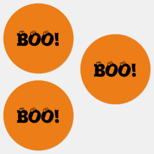 Étiquettes Halloween Scary Boo ! globes oculaires noir orange