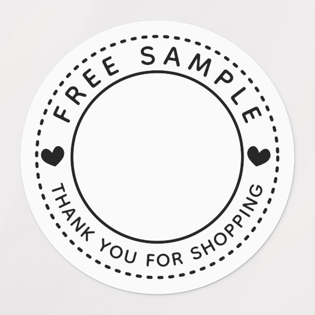 Étiquettes Hearts Merci D'Échantillon Gratuit Pour Shopping (Design 1)