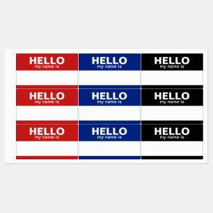 Étiquettes Hello my name is - red black blue - Employee