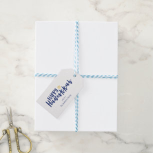 Étiquettes heureuses de cadeau d'étoile de David