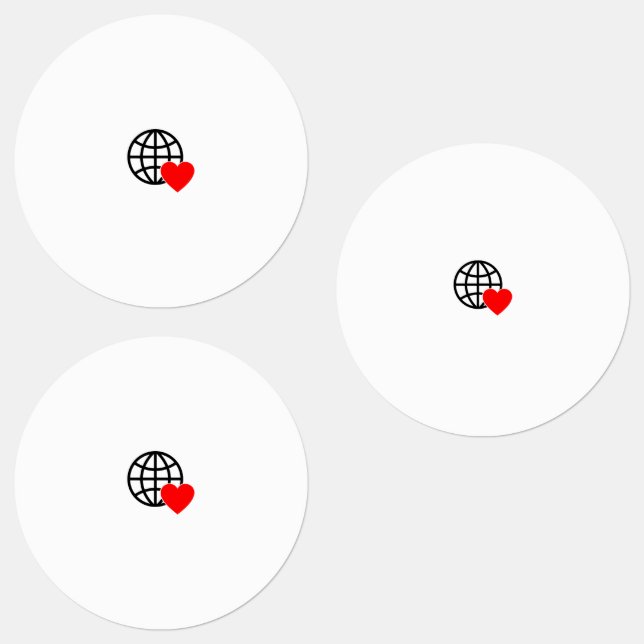Étiquettes Icône World Love Globe | Coeur Terre Design été (Groupe)
