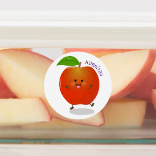 Étiquettes Illustration de dessin animé sur la pomme de danse