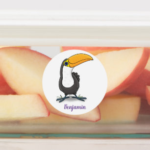 Étiquettes Illustration de dessin humoristique du toucan joye