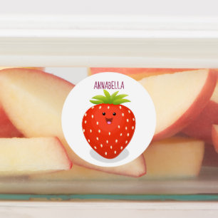 Étiquettes Illustration de la fraise Cute kawaii