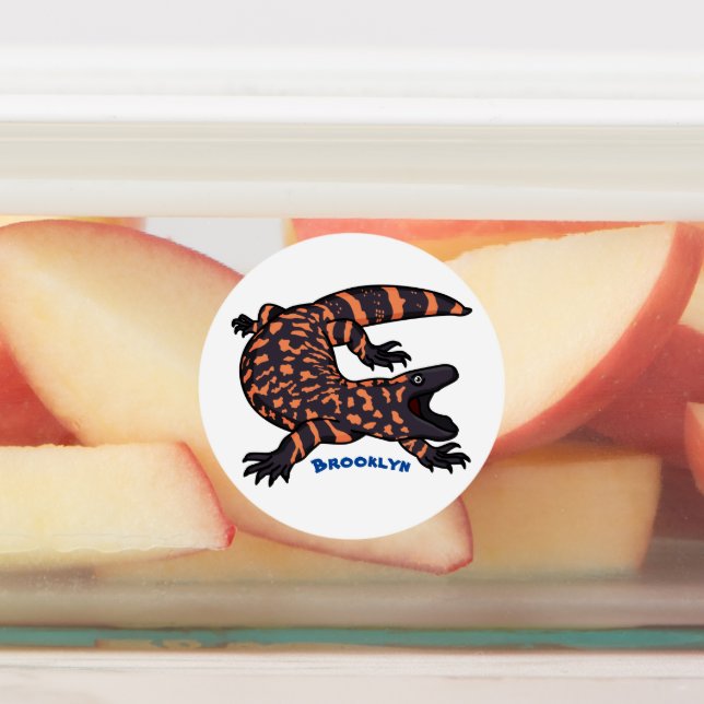 Étiquettes Illustration de lézard géant affamé (Apposé)