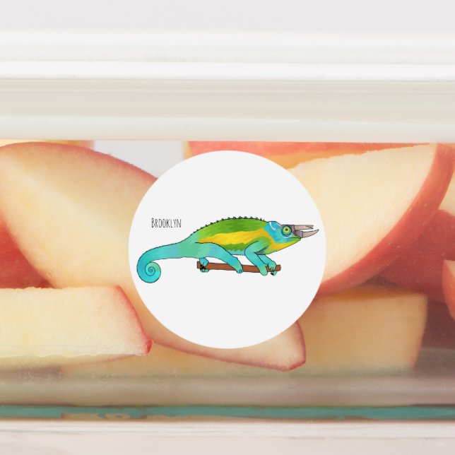 Étiquettes Illustration du caméléon de Jackson (Apposé)