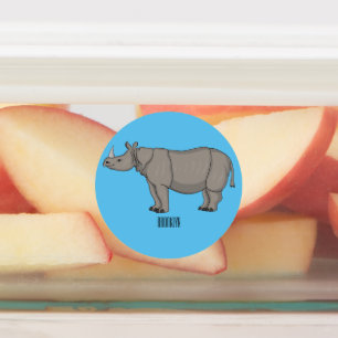 Étiquettes Illustration du rhinocéros de Javan