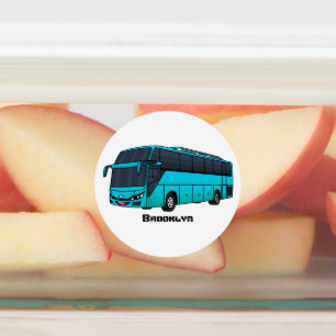 Étiquettes Illustration d'un autobus à passagers moderne