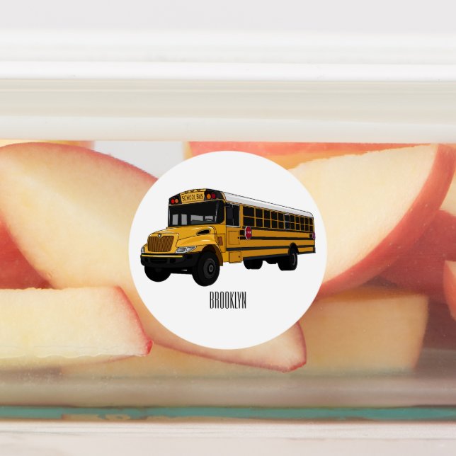 Étiquettes Illustration d'un autobus scolaire (Apposé)
