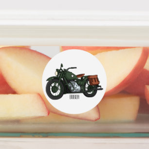 Étiquettes Illustration d'une moto de croiseur militaire