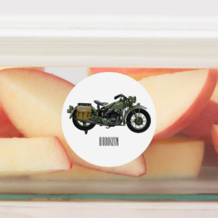 Étiquettes Illustration d'une moto de croiseur militaire
