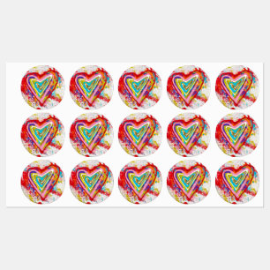 Étiquettes imperméables Red Hearts