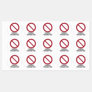 Étiquettes Interdiction générale, série de 30 Interdiction
