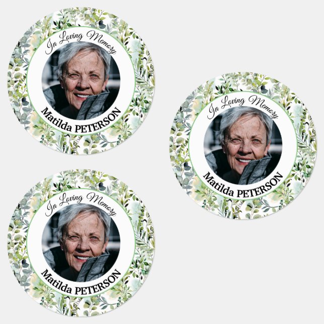 Étiquettes Jardin vert Feuille Funérailles Adhésif/étanche (Groupe)