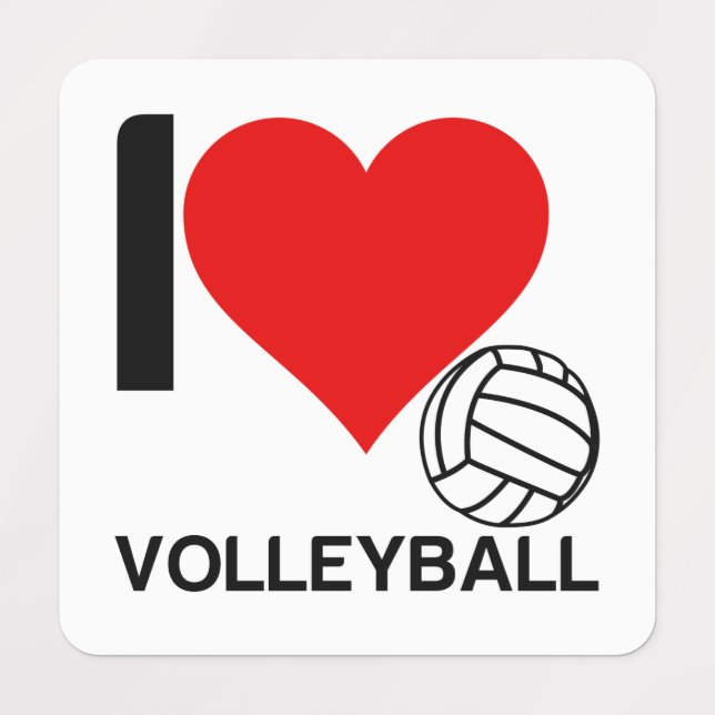 ÉTIQUETTES JE COEUR VOLLEYBALL (Design 1)