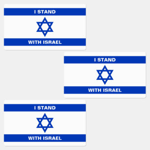 Étiquettes Je suis avec Israël coutume drapeau Israël rectang