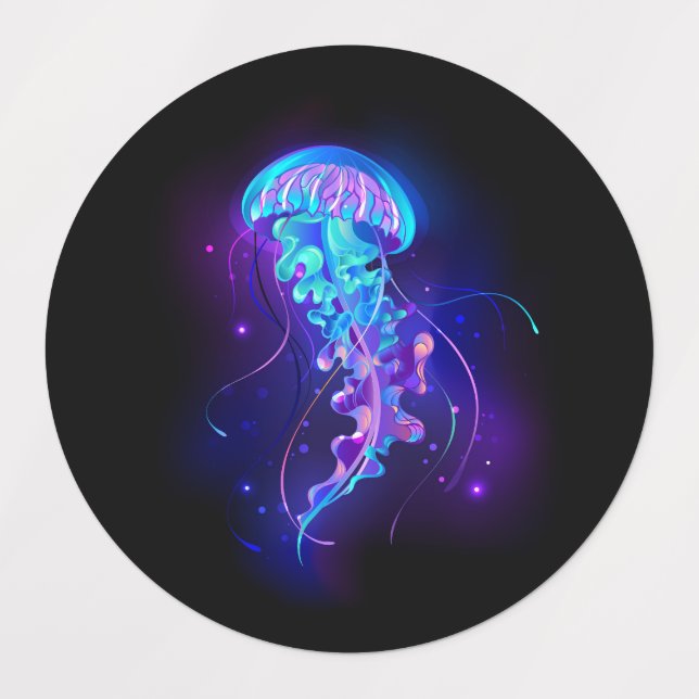 Étiquettes Jellyfish éclatante couleur (Design 1)