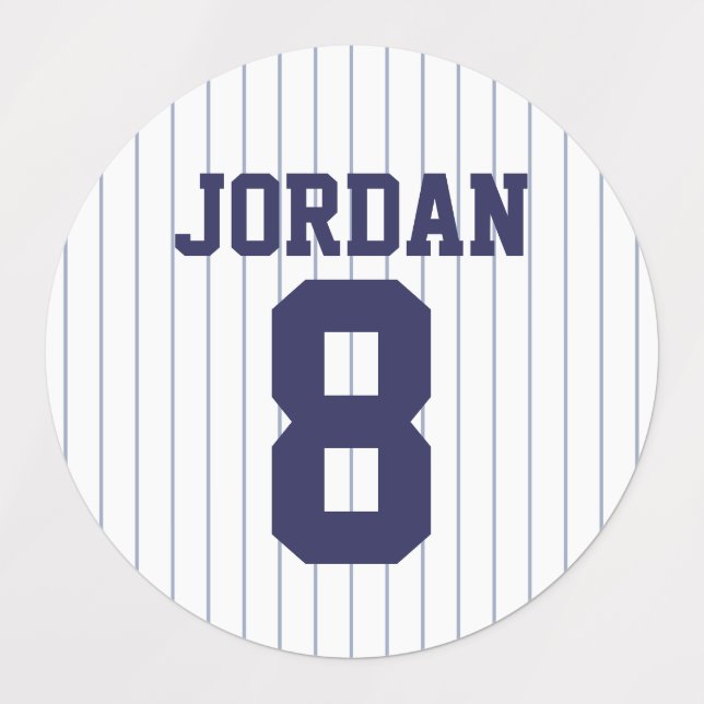 Étiquettes Jersey de baseball avec nom et numéro personnalisé (Design 1)