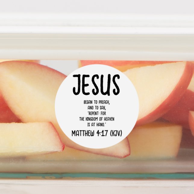 Étiquettes Jésus Commença À Prêcher. Matthieu 4:17 (Apposé)