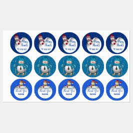 Étiquettes Joyeux Merci Snowman