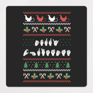 Étiquettes Joyeux Noël - ASL American Sign Language I