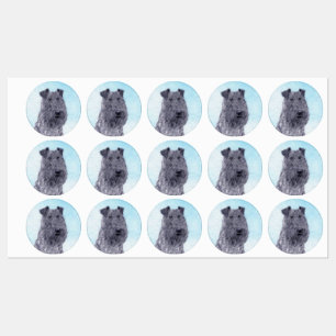 Étiquettes Kerry Blue Terrier peinture mignonne Chien d'origi