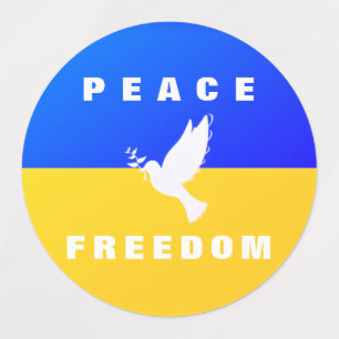 Étiquettes La colombe de la paix - Drapeau de l'Ukraine - Pai