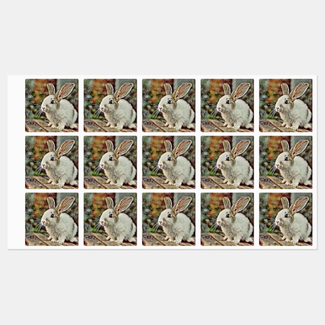 Étiquettes lapin toony (Feuille)