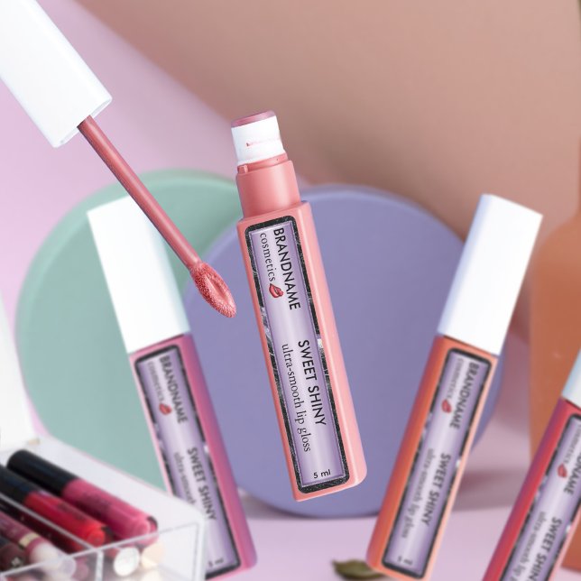 Étiquettes Lavande Chic Lavande Purple Foil Lip (Créateur téléchargé)