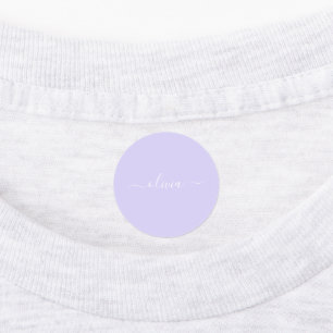 Étiquettes Lavande Purple Script Moderne Fille Monogramme Nom
