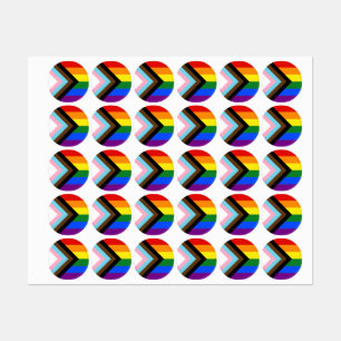 Étiquettes Le drapeau de fierté Progress Pride de SlipperyJoe