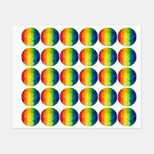 Étiquettes Le drapeau tie-dyé de SlipperyJoe arc-en-ciel pres