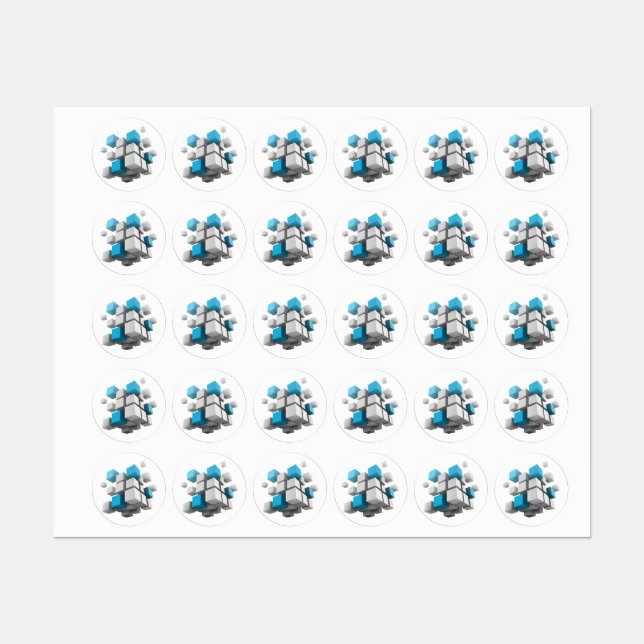 Étiquettes Les cubes 3D de SlipperyJoe sont un arrangement ca (Feuille)