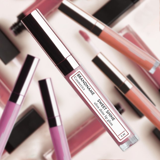 Étiquettes Lèvres brillant Rouge Chic Parties scintillant Fro (Créateur téléchargé)