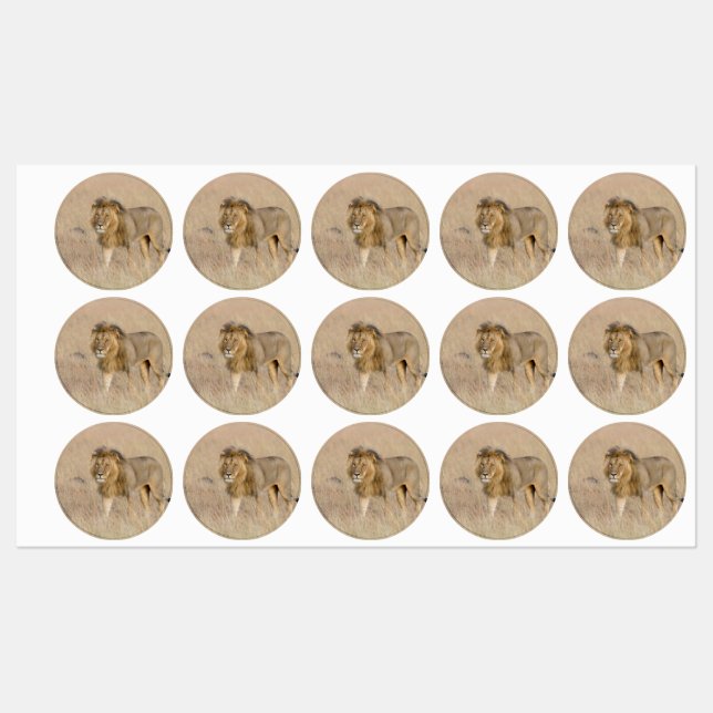 Étiquettes Lion marchant (Feuille)