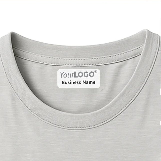 Étiquettes Logo Blanc Personnalisé Minimal Vêtements En Fer (Créateur téléchargé)