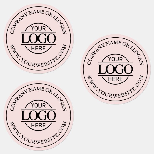 Étiquettes Logo d'entreprise élégant et moderne Blush Pink (Groupe)