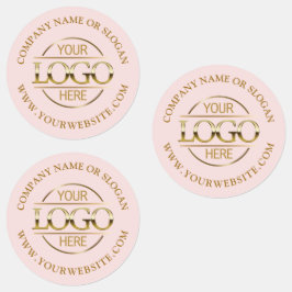 Étiquettes Logo d'entreprise élégant rose promotionnel