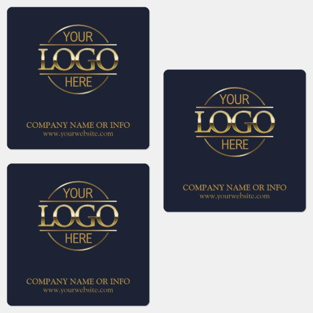 Étiquettes Logo d'entreprise promotionnel bleu marine personn (Groupe)