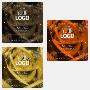 Étiquettes Logo d'étiquette de produit Orange Jaune Brun Fonc
