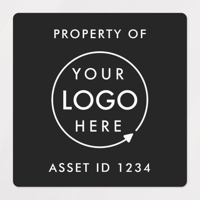 Étiquettes Logo d'ID d'actif | Propriété de l'entreprise Busi (Design 1)