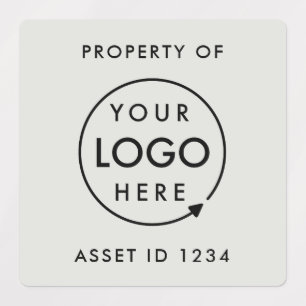 Étiquettes Logo d'ID d'actif Silver Grey Propriété de
