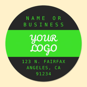 Étiquettes Logo et texte imperméables modernes Black Bright