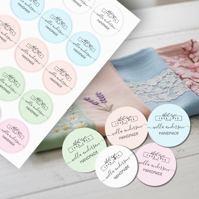 Étiquettes Logo personnalisé et vêtements en tissu rond Scrip (Créateur téléchargé)