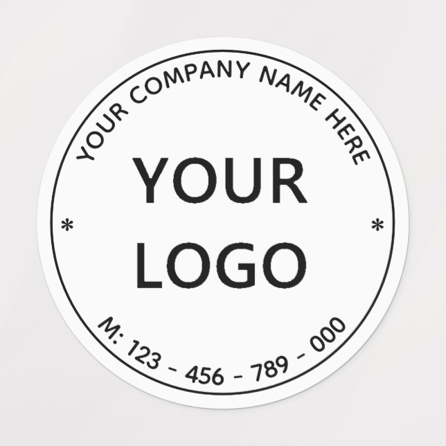 Étiquettes Logo personnalisé Nom commercial Promotionnel pers (Design 1)