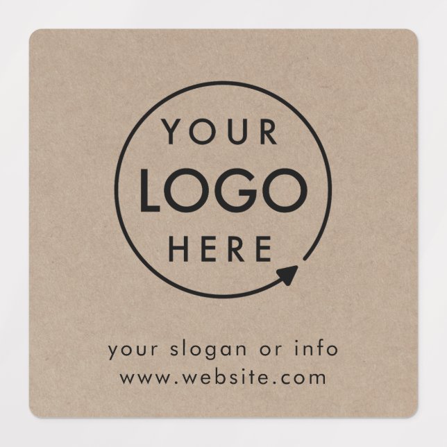 Étiquettes Logo Rustique Kraft | Entreprise moderne (Design 1)