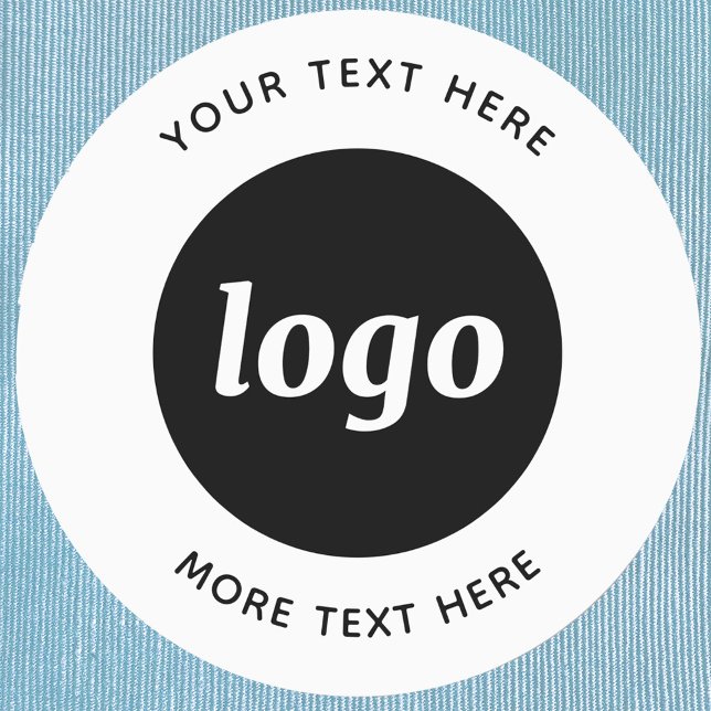 Étiquettes Logo Simple Avec Entreprise Texte (Your logo with custom text promotional business branding iron on clothing label)