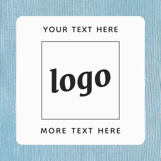 Étiquettes Logo Simple Avec Entreprise Texte (Simple logo with custom text business promotional branding iron on clothing labels)